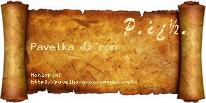 Pavelka Áron névjegykártya