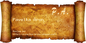 Pavelka Áron névjegykártya